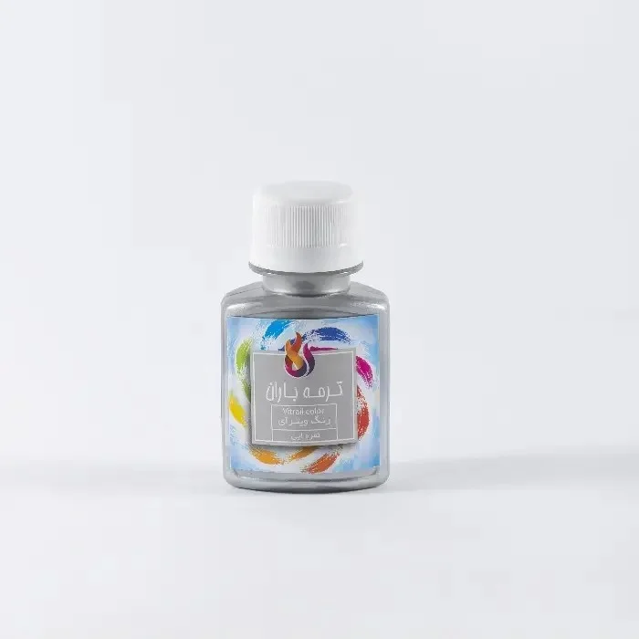 رنگ شیشه 60 میل نقره ای ترمه باران رنگ شیشه 60 میل نقره ای ترمه باران