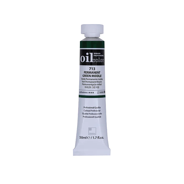 رنگ روغن 50 میل Permanent Green Middle کد 713 سری B شین هان
