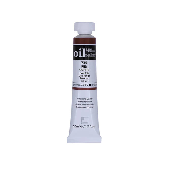 رنگ روغن 50 میل Red Ochre کد 735 سری A شین هان