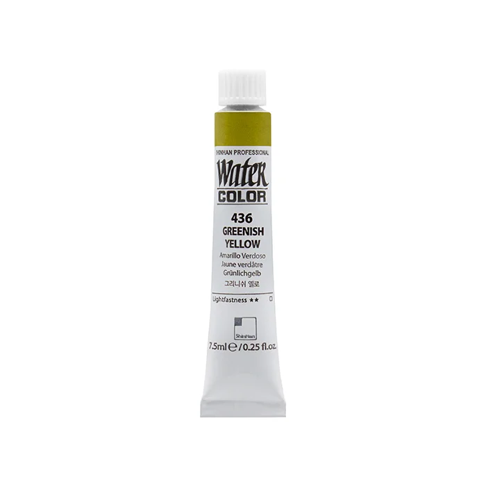 آبرنگ تیوپی 7.5 میل حرفه ای Greenish Yellow کد 436 شین هان آبرنگ تیوپی 7.5 میل حرفه ای Greenish Yellow کد 436 شین هان