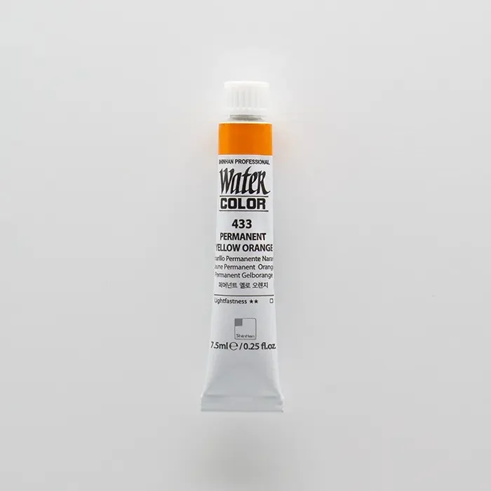 آبرنگ تیوپی 7.5 میل حرفه ای Permanent Yellow Orange کد 433 شین هان آبرنگ تیوپی 7.5 میل حرفه ای Permanent Yellow Orange کد 433 شین هان