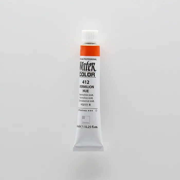 آبرنگ تیوپی 7.5 میل حرفه ای Vermilion Hue کد 412 شین هان آبرنگ تیوپی 7.5 میل حرفه ای Vermilion Hue کد 412 شین هان