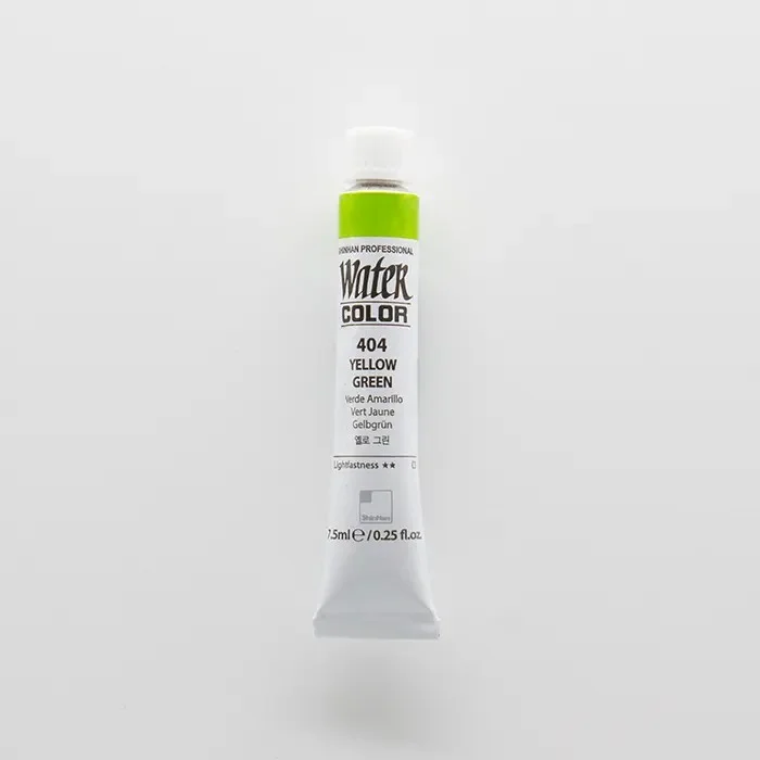 آبرنگ تیوپی 7.5 میل حرفه ای Yellow Green کد 404 شین هان آبرنگ تیوپی 7.5 میل حرفه ای Yellow Green کد 404 شین هان