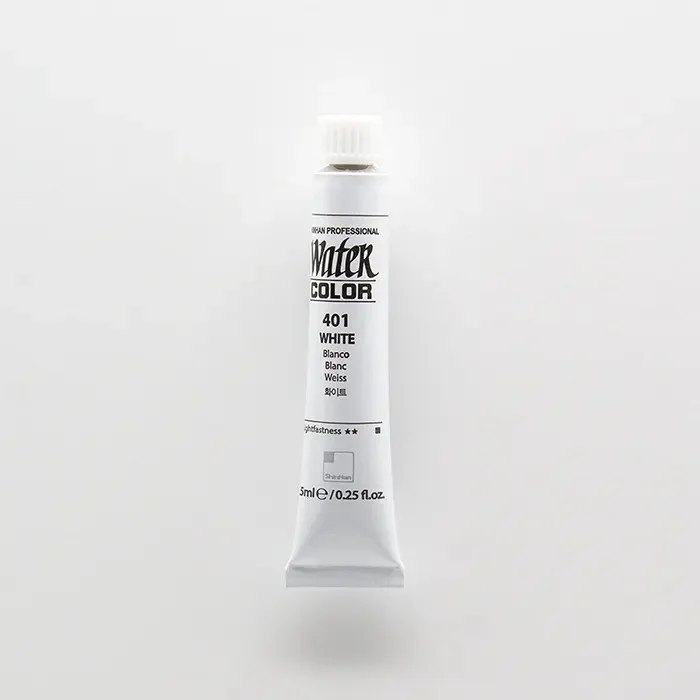 آبرنگ تیوپی 7.5 میل حرفه ای White کد 401 شین هان آبرنگ تیوپی 7.5 میل حرفه ای White کد 401 شین هان