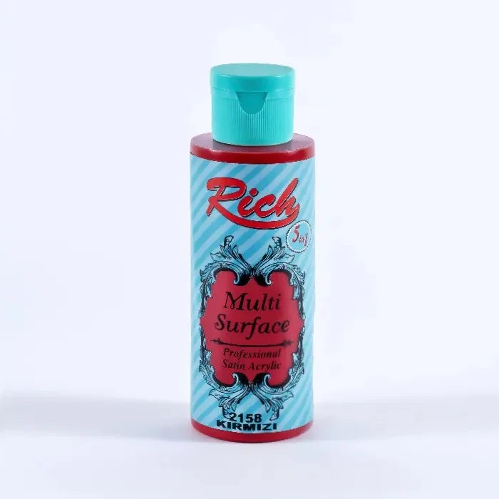 رنگ اکریلیک 120 میل Red کد 2158 مولتی سرفیس ریچ