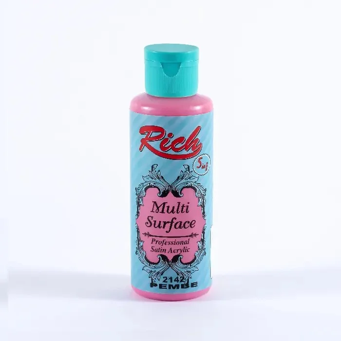 رنگ اکریلیک 120 میل Pink کد 2142 مولتی سرفیس ریچ
