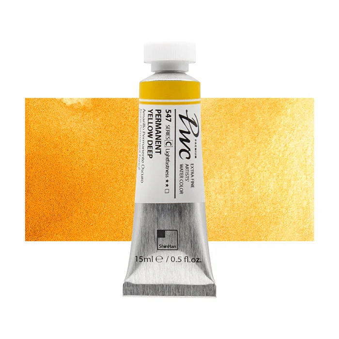 آبرنگ تیوپی 15 میل Permanent Yellow Deep کد 547 Pwc سری C شین هان آبرنگ تیوپی 15 میل Permanent Yellow Deep کد 547 Pwc سری C شین هان