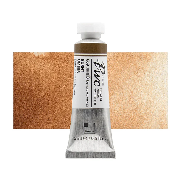 آبرنگ تیوپی 15 میل Burnt Umber کد 669 Pwc سری B شین هان آبرنگ تیوپی 15 میل Burnt Umber کد 669 Pwc سری B شین هان