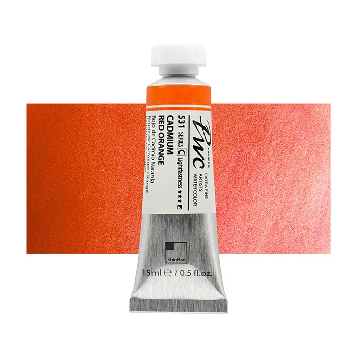 آبرنگ تیوپی 15 میل Cadmium Red Orange کد 531 Pwc سری C شین هان آبرنگ تیوپی 15 میل Cadmium Red Orange کد 531 Pwc سری C شین هان