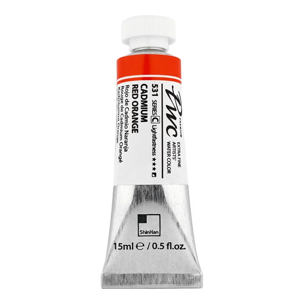 آبرنگ تیوپی 15 میل Cadmium Red Orange کد 531 Pwc سری C شین هان آبرنگ تیوپی 15 میل Cadmium Red Orange کد 531 Pwc سری C شین هان
