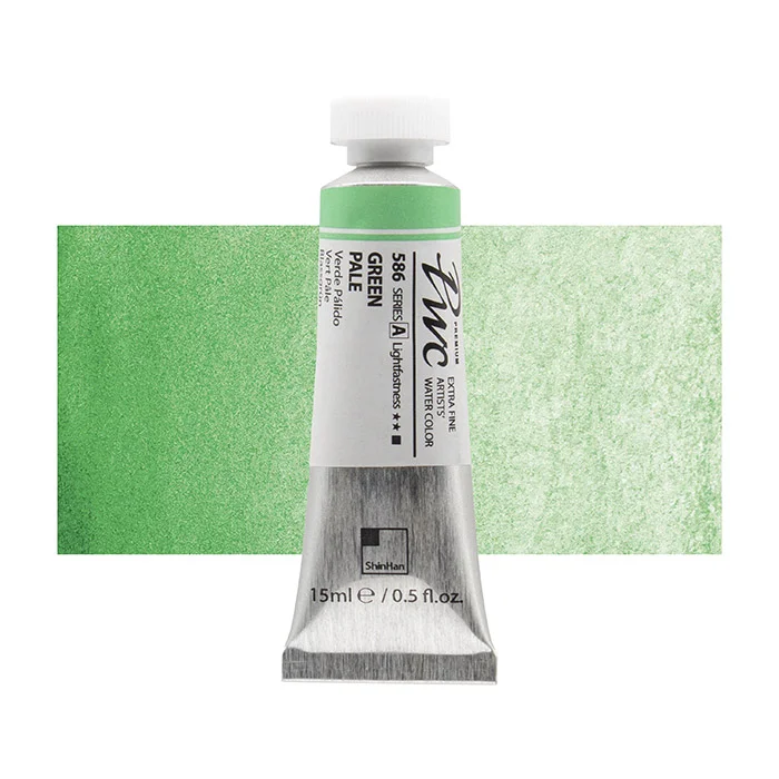 آبرنگ تیوپی 15 میل Green Pale کد 586 Pwc سری A شین هان آبرنگ تیوپی 15 میل Green Pale کد 586 Pwc سری A شین هان