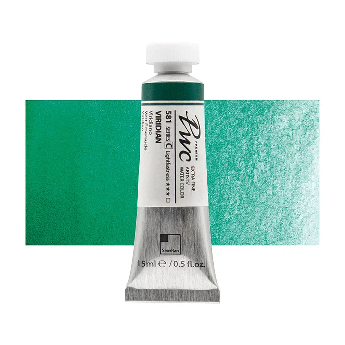 آبرنگ تیوپی 15 میل Viridian کد 581 Pwc سری C شین هان آبرنگ تیوپی 15 میل Viridian کد 581 Pwc سری C شین هان