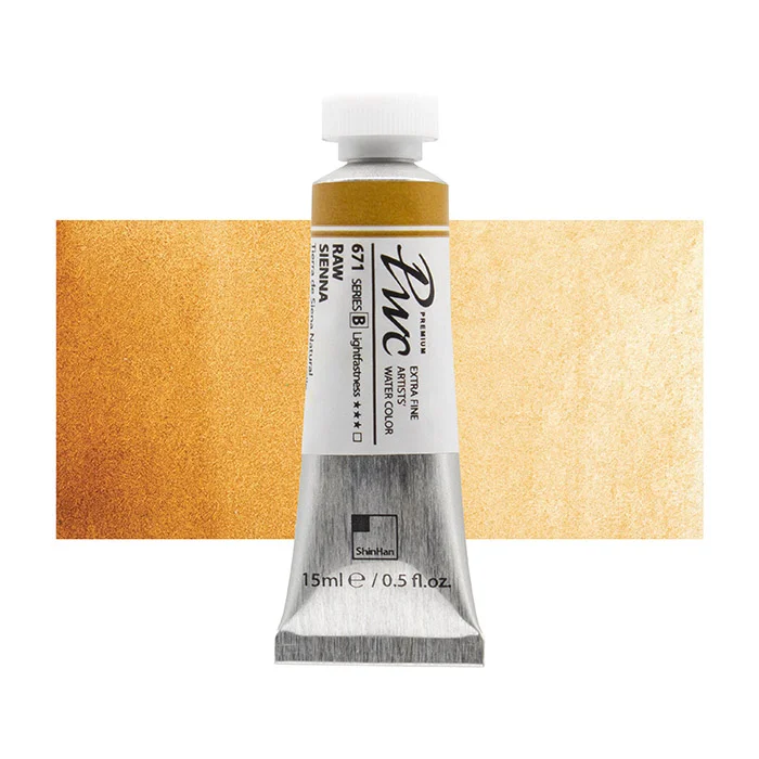 آبرنگ تیوپی 15 میل Raw Sienna کد 671 Pwc سری B شین هان آبرنگ تیوپی 15 میل Raw Sienna کد 671 Pwc سری B شین هان