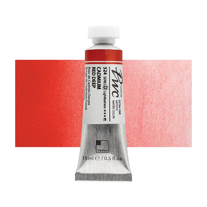 آبرنگ تیوپی 15 میل Cadmium Red Deep کد 524 Pwc سری D شین هان آبرنگ تیوپی 15 میل Cadmium Red Deep کد 524 Pwc سری D شین هان