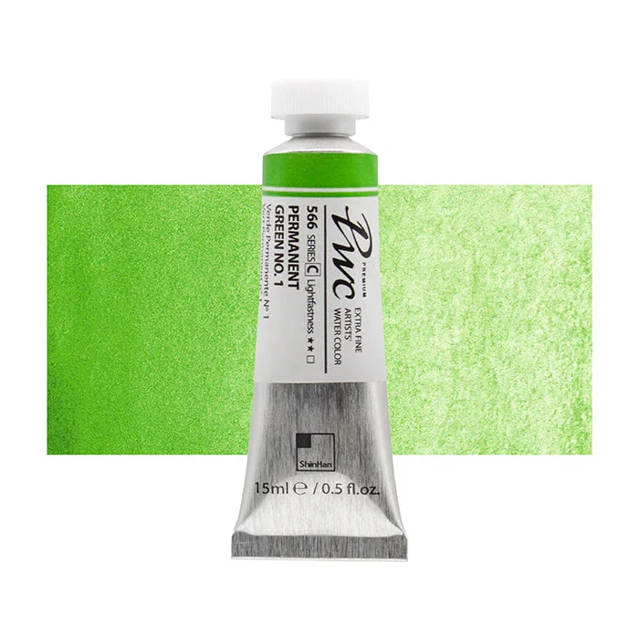 آبرنگ تیوپی 15 میل Permanent Green 1 کد 566 Pwc سری C شین هان آبرنگ تیوپی 15 میل Permanent Green 1 کد 566 Pwc سری C شین هان