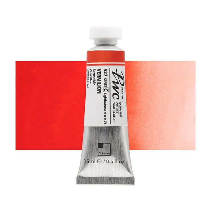 آبرنگ تیوپی 15 میل Vermilion کد 527 Pwc سری C شین هان آبرنگ تیوپی 15 میل Vermilion کد 527 Pwc سری C شین هان