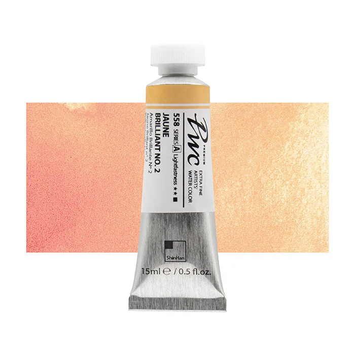 آبرنگ تیوپی 15 میل Jaune Brilliant 2 کد 558 Pwc سری A شین هان آبرنگ تیوپی 15 میل Jaune Brilliant 2 کد 558 Pwc سری A شین هان