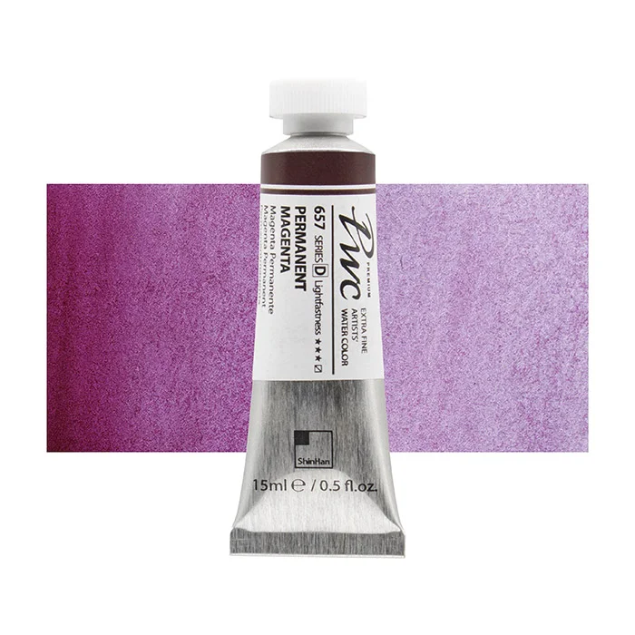 آبرنگ تیوپی 15 میل Permanent Magenta کد 657 Pwc سری D شین هان آبرنگ تیوپی 15 میل Permanent Magenta کد 657 Pwc سری D شین هان