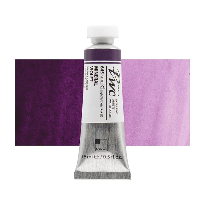 آبرنگ تیوپی 15 میل Mineral Violet کد 645 Pwc سری C شین هان آبرنگ تیوپی 15 میل Mineral Violet کد 645 Pwc سری C شین هان