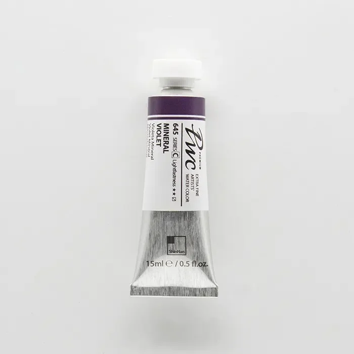 آبرنگ تیوپی 15 میل Mineral Violet کد 645 Pwc سری C شین هان آبرنگ تیوپی 15 میل Mineral Violet کد 645 Pwc سری C شین هان