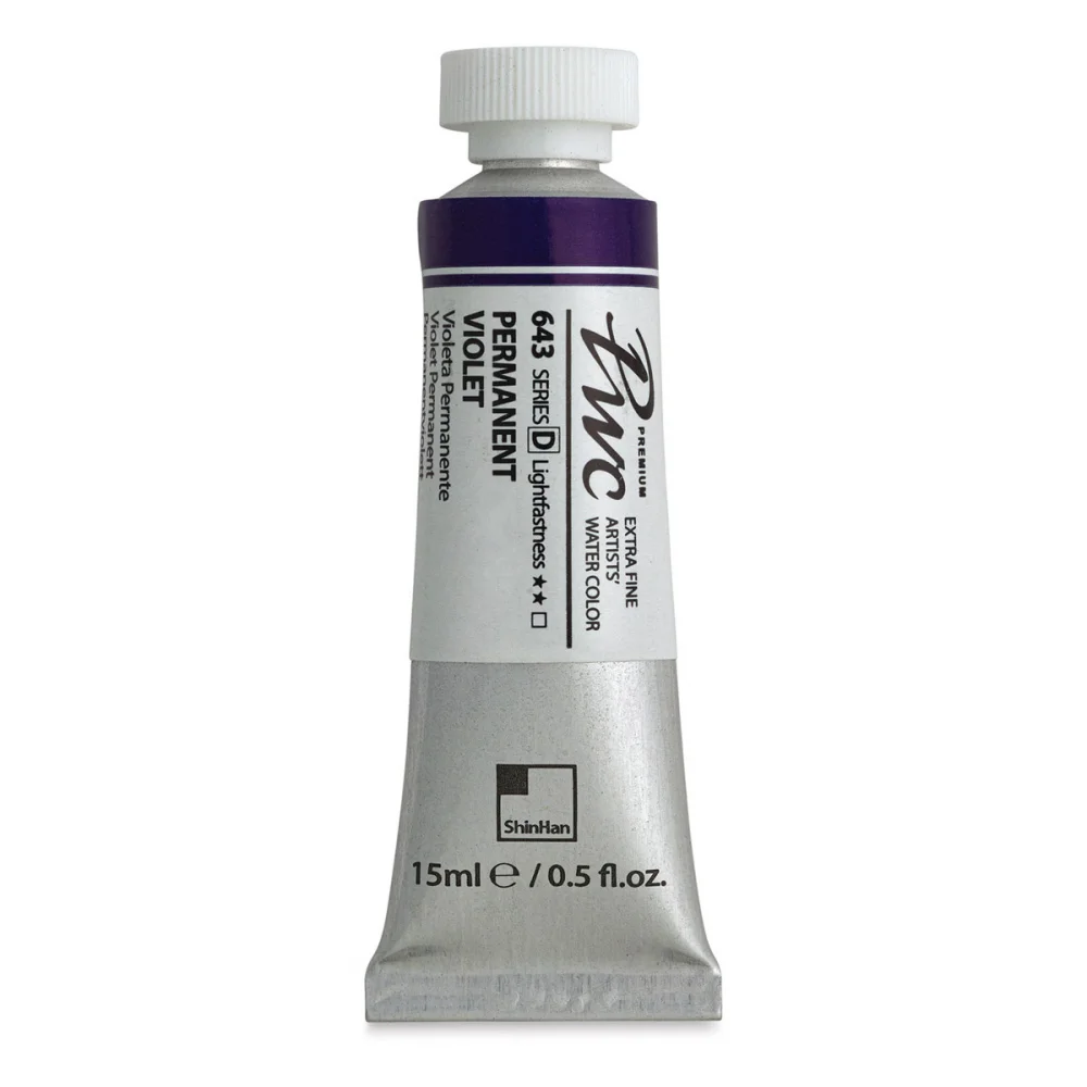 آبرنگ تیوپی 15 میل Permanent Violet کد 643 Pwc سری D شین هان آبرنگ تیوپی 15 میل Permanent Violet کد 643 Pwc سری D شین هان