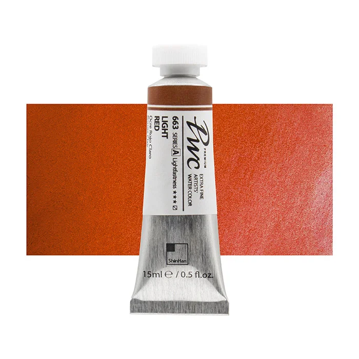آبرنگ تیوپی 15 میل Light Red کد 663 Pwc سری A شین هان آبرنگ تیوپی 15 میل Light Red کد 663 Pwc سری A شین هان