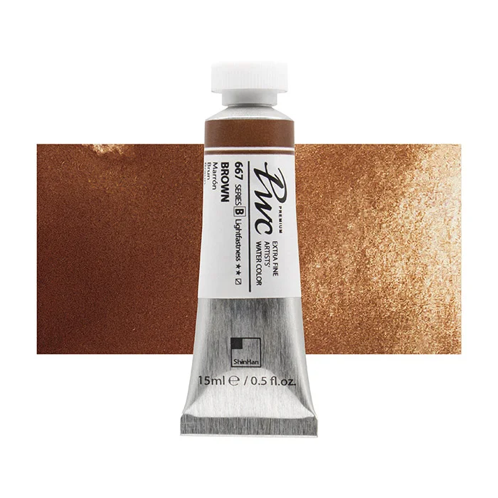 آبرنگ تیوپی 15 میل Brown کد 667 Pwc سری B شین هان آبرنگ تیوپی 15 میل Brown کد 667 Pwc سری B شین هان