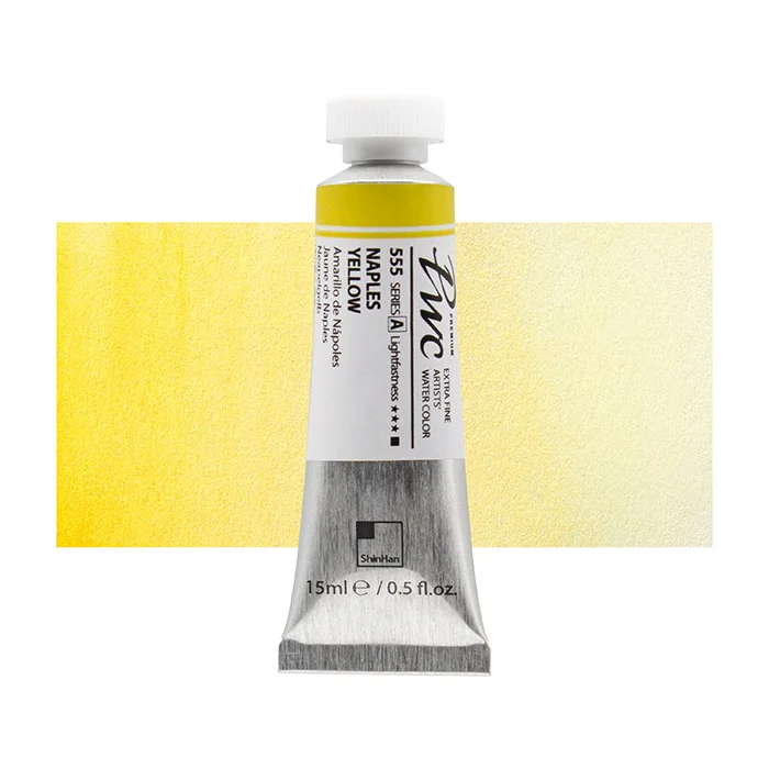 آبرنگ تیوپی 15 میل Naples Yellow کد 555 Pwc سری A شین هان آبرنگ تیوپی 15 میل Naples Yellow کد 555 Pwc سری A شین هان
