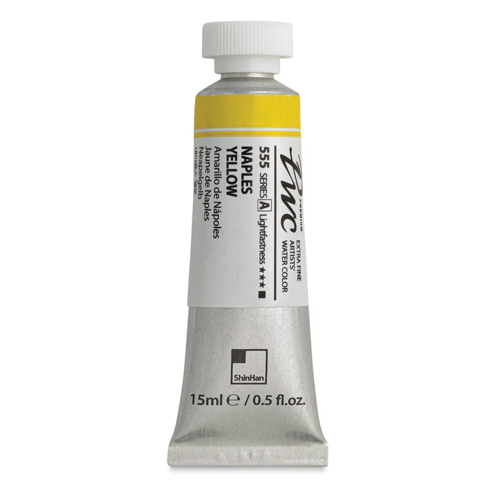 آبرنگ تیوپی 15 میل Naples Yellow کد 555 Pwc سری A شین هان آبرنگ تیوپی 15 میل Naples Yellow کد 555 Pwc سری A شین هان