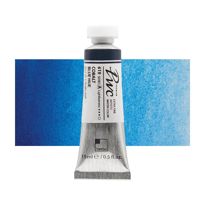 آبرنگ تیوپی 15 میل Cobalt Blue Hue کد 619 Pwc سری A شین هان آبرنگ تیوپی 15 میل Cobalt Blue Hue کد 619 Pwc سری A شین هان