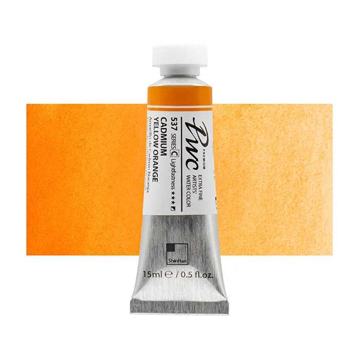 آبرنگ تیوپی 15 میل Cadmium Yellow Orange کد 537 Pwc سری C شین هان آبرنگ تیوپی 15 میل Cadmium Yellow Orange کد 537 Pwc سری C شین هان