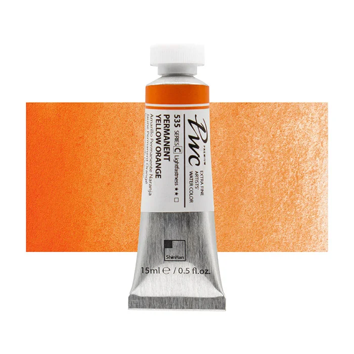 آبرنگ تیوپی 15 میل Permanent Yellow Orange کد 535 Pwc سری C شین هان آبرنگ تیوپی 15 میل Permanent Yellow Orange کد 535 Pwc سری C شین هان
