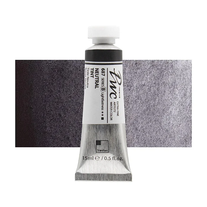 آبرنگ تیوپی 15 میل Neutral Tint کد 687 Pwc سری B شین هان آبرنگ تیوپی 15 میل Neutral Tint کد 687 Pwc سری B شین هان