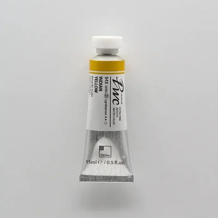 آبرنگ تیوپی 15 میل Indian Yellow کد 543 Pwc سری D شین هان آبرنگ تیوپی 15 میل Indian Yellow کد 543 Pwc سری D شین هان