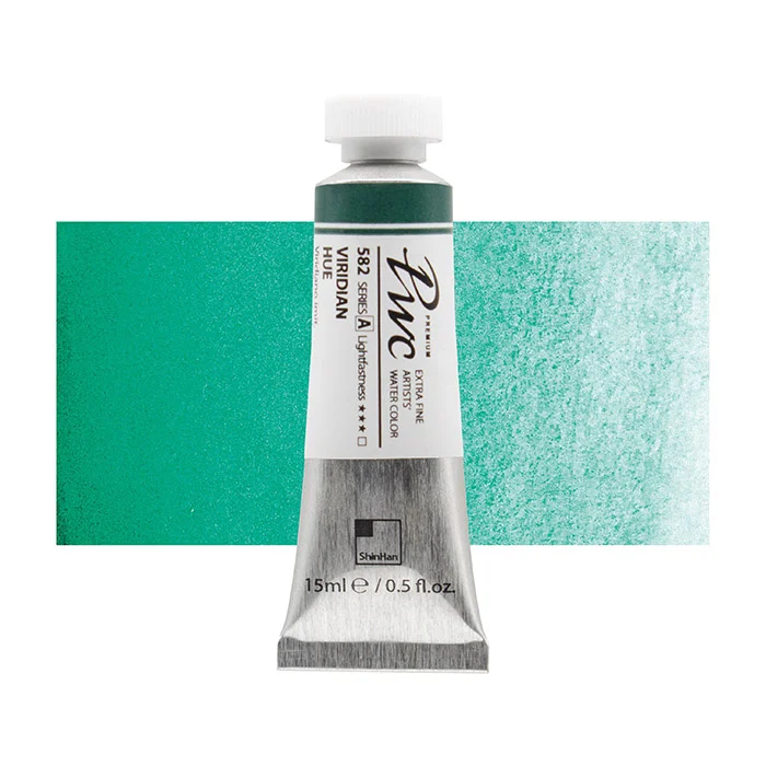 آبرنگ تیوپی 15 میل Viridian Hue کد 582 Pwc سری A شین هان آبرنگ تیوپی 15 میل Viridian Hue کد 582 Pwc سری A شین هان