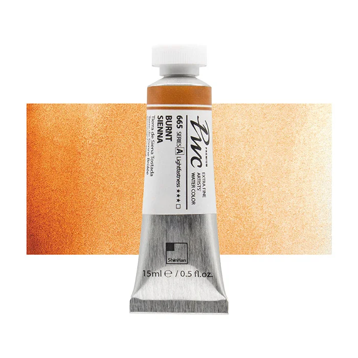 آبرنگ تیوپی 15 میل Burnt Sienna کد 665 Pwc سری A شین هان آبرنگ تیوپی 15 میل Burnt Sienna کد 665 Pwc سری A شین هان