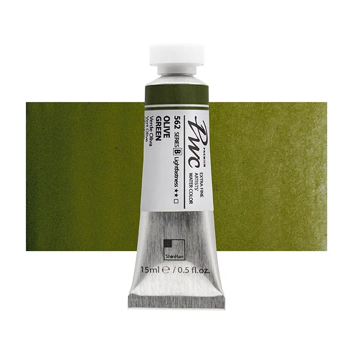 آبرنگ تیوپی 15 میل Olive Green کد 562 Pwc سری B شین هان آبرنگ تیوپی 15 میل Olive Green کد 562 Pwc سری B شین هان