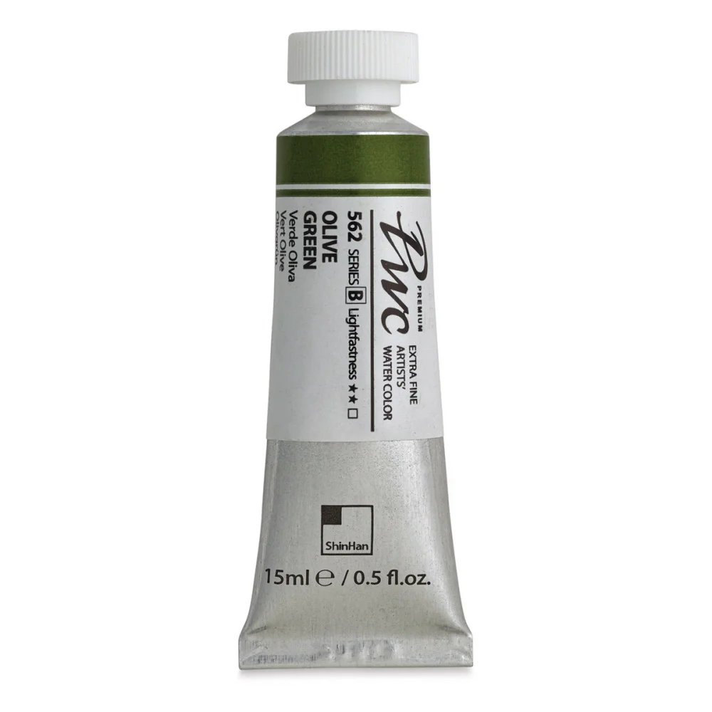 آبرنگ تیوپی 15 میل Olive Green کد 562 Pwc سری B شین هان آبرنگ تیوپی 15 میل Olive Green کد 562 Pwc سری B شین هان