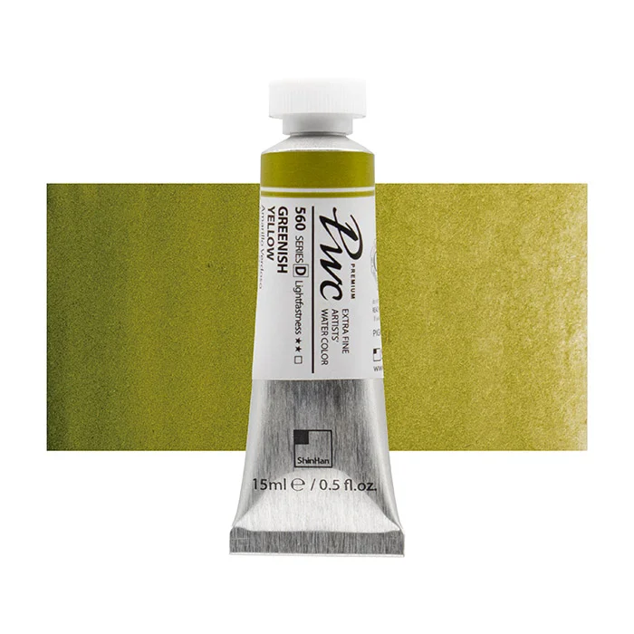 آبرنگ تیوپی 15 میل Greenish Yellow کد 560 Pwc سری D شین هان آبرنگ تیوپی 15 میل Greenish Yellow کد 560 Pwc سری D شین هان