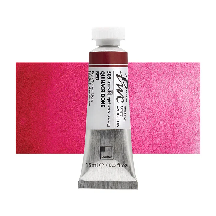 آبرنگ تیوپی 15 میل Quinacridone Red کد 505 Pwc سری B شین هان آبرنگ تیوپی 15 میل Quinacridone Red کد 505 Pwc سری B شین هان