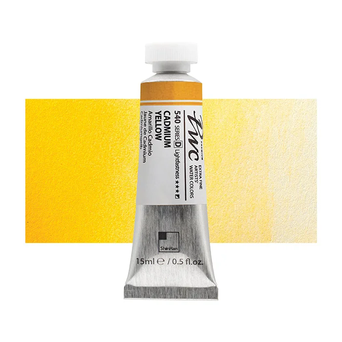 آبرنگ تیوپی 15 میل Cadmium Yellow کد 540 Pwc سری D شین هان آبرنگ تیوپی 15 میل Cadmium Yellow کد 540 Pwc سری D شین هان