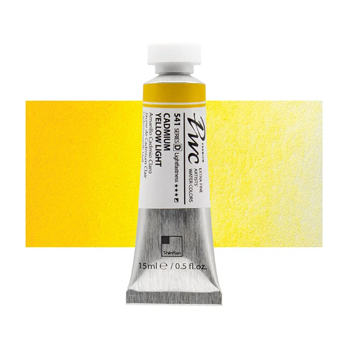آبرنگ تیوپی 15 میل Cadmium Yellow Light کد 541 Pwc سری D شین هان آبرنگ تیوپی 15 میل Cadmium Yellow Light کد 541 Pwc سری D شین هان