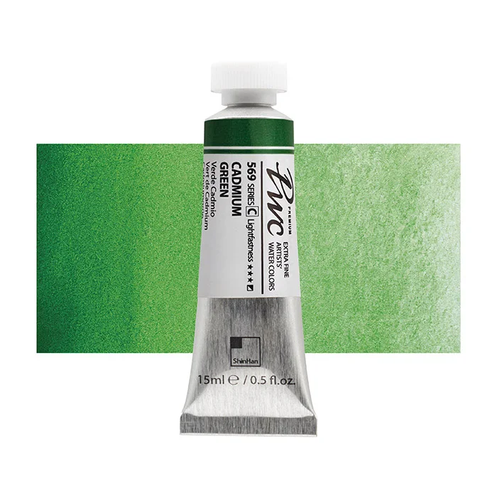 آبرنگ تیوپی 15 میل Cadmium Green کد 569 Pwc سری C شین هان آبرنگ تیوپی 15 میل Cadmium Green کد 569 Pwc سری C شین هان