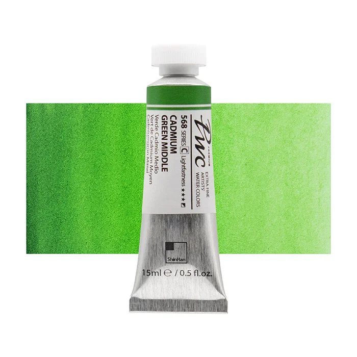 آبرنگ تیوپی 15 میل Cadmium Green Middle کد 568 Pwc سری C شین هان آبرنگ تیوپی 15 میل Cadmium Green Middle کد 568 Pwc سری C شین هان