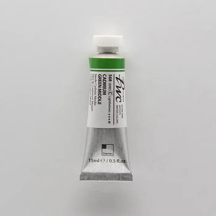 آبرنگ تیوپی 15 میل Cadmium Green Middle کد 568 Pwc سری C شین هان آبرنگ تیوپی 15 میل Cadmium Green Middle کد 568 Pwc سری C شین هان