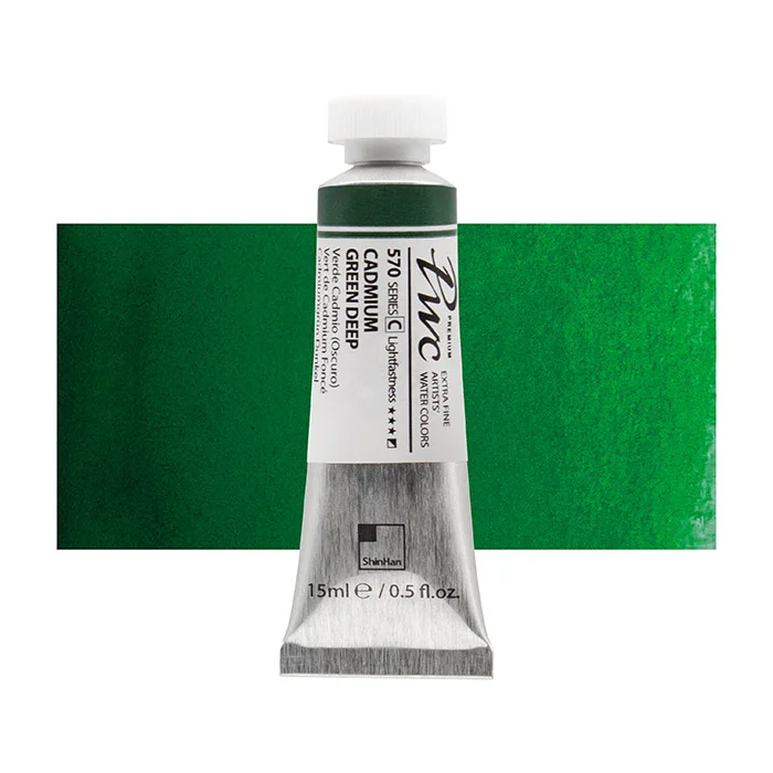 آبرنگ تیوپی 15 میل Cadmium Green Deep کد 570 Pwc سری C شین هان آبرنگ تیوپی 15 میل Cadmium Green Deep کد 570 Pwc سری C شین هان