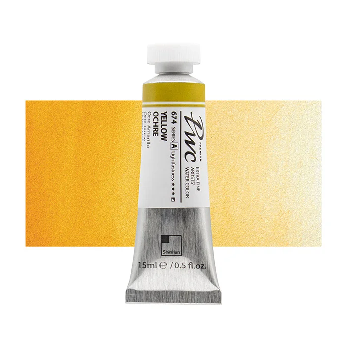 آبرنگ تیوپی 15 میل Yellow Ochre کد 674 Pwc سری A شین هان آبرنگ تیوپی 15 میل Yellow Ochre کد 674 Pwc سری A شین هان