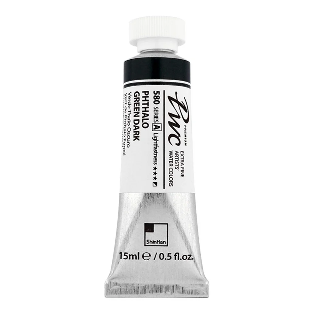 آبرنگ تیوپی 15 میل Phthalo Green Dark کد 580 Pwc سری A شین هان آبرنگ تیوپی 15 میل Phthalo Green Dark کد 580 Pwc سری A شین هان