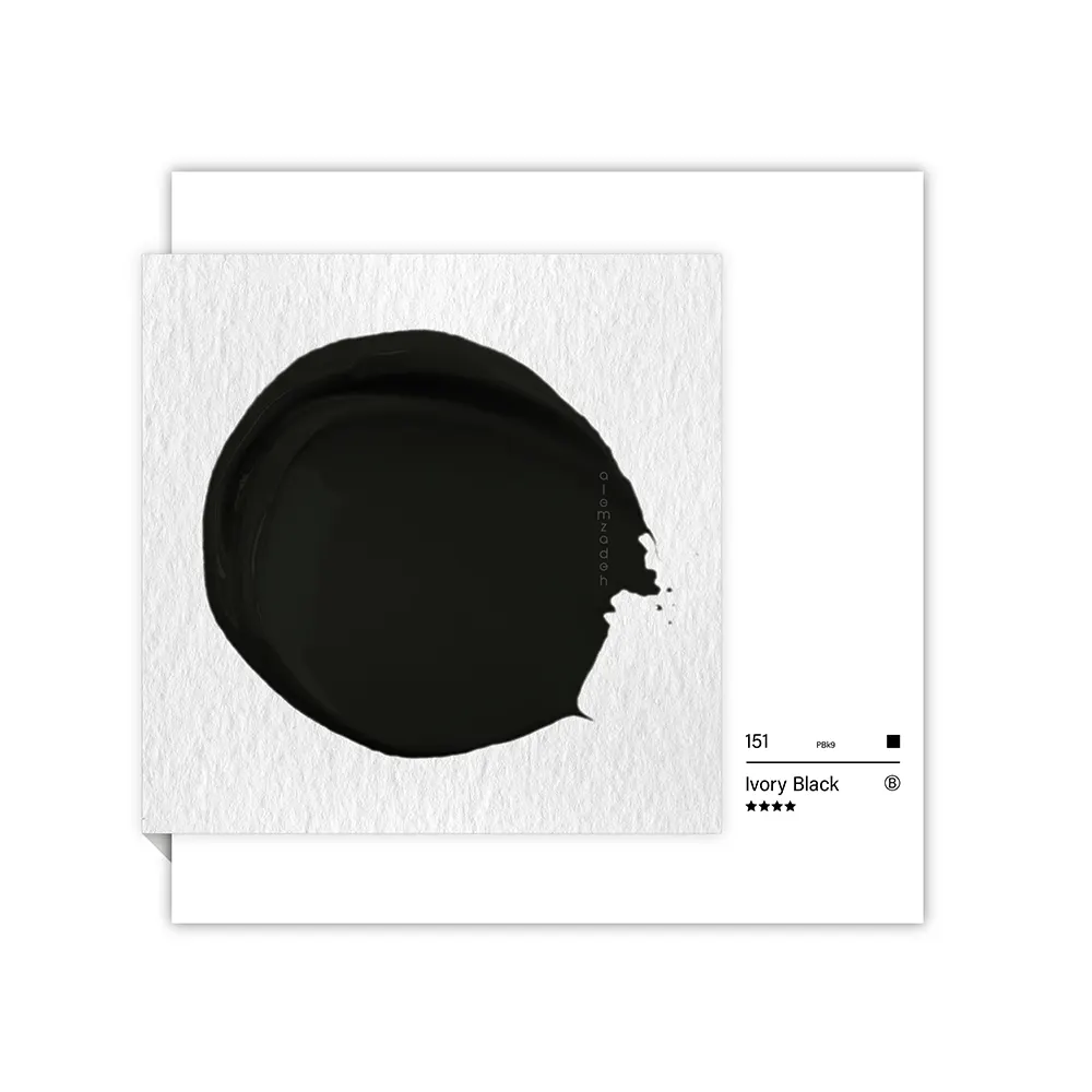 گواش تیوپی 15 میل Ivory Black کد 151 سری B دیزاینر شین هان گواش تیوپی 15 میل Ivory Black کد 151 سری B دیزاینر شین هان