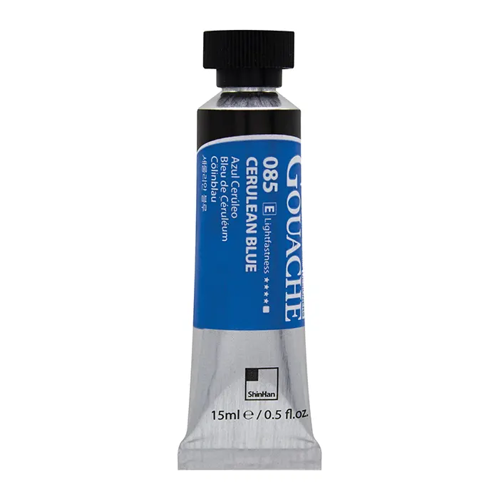 گواش تیوپی 15 میل Cerulean Blue کد 085 سری E دیزاینر شین هان گواش تیوپی 15 میل Cerulean Blue کد 085 سری E دیزاینر شین هان